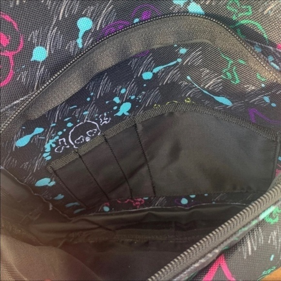 Yak Pak Black ‎ Backpack w/ Multi-Color Accents & Tan Suede Bottom - Picture 7 of 10